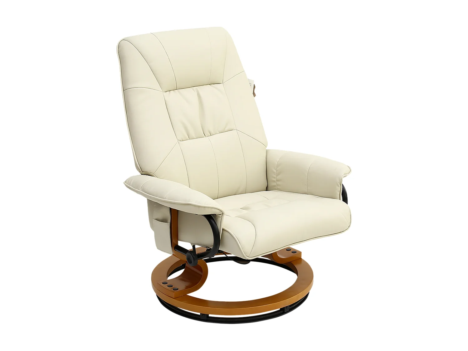 Tuscany Bonded Leather Swivel Recliner Massage Chair w Footstool