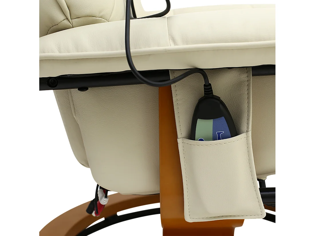 Tuscany Bonded Leather Swivel Recliner Massage Chair w Footstool