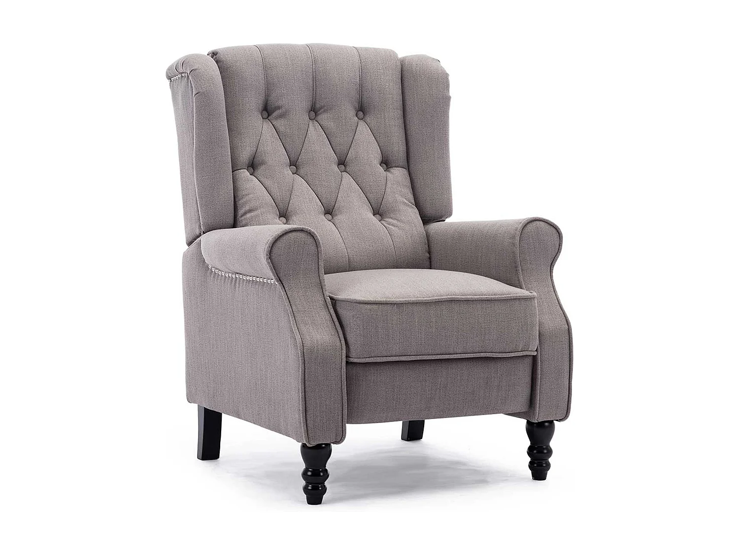 Althorpe Wing Back Recliner Button Back Fireside Linen Chair