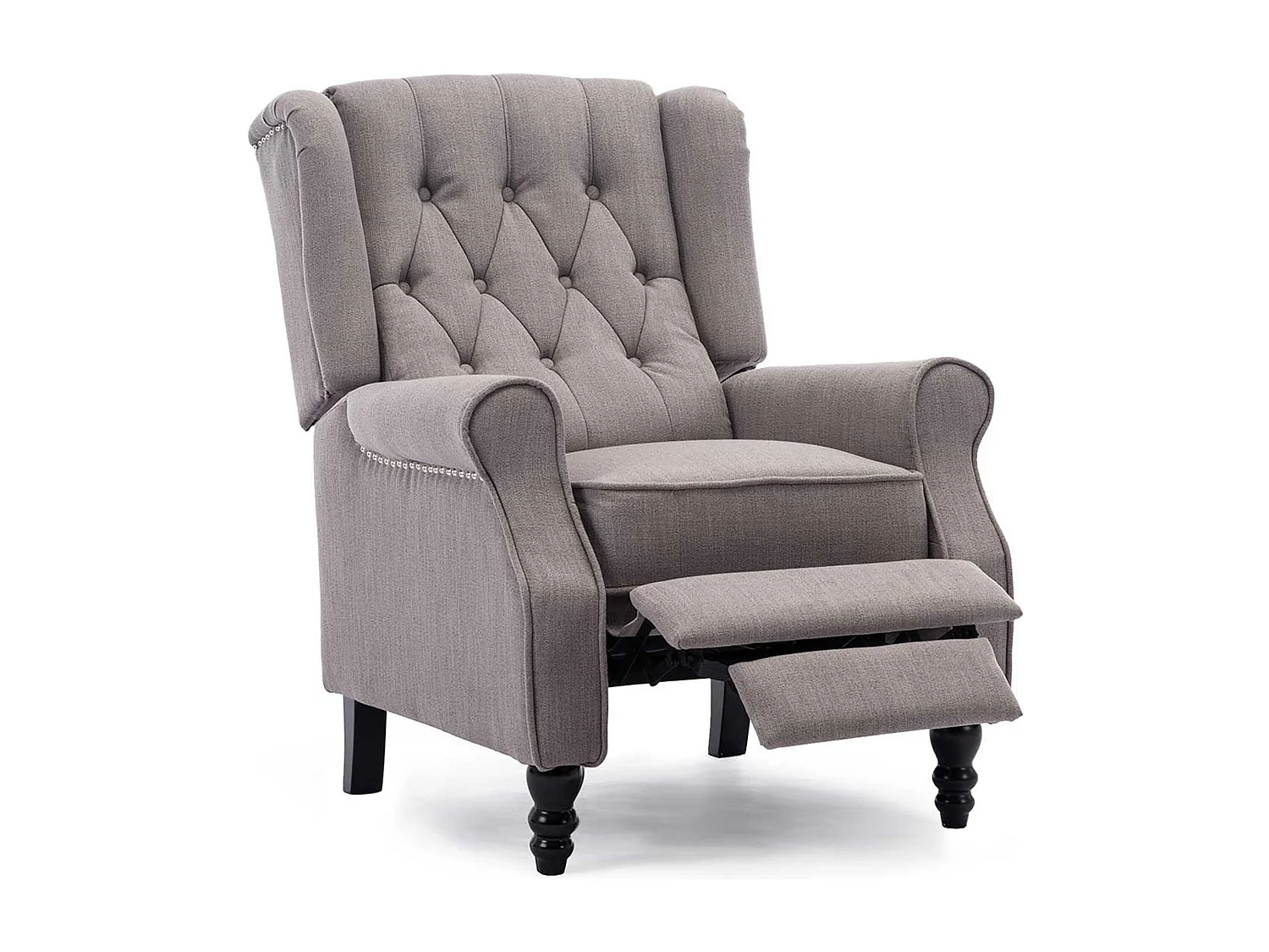 Althorpe Wing Back Recliner Button Back Fireside Linen Chair