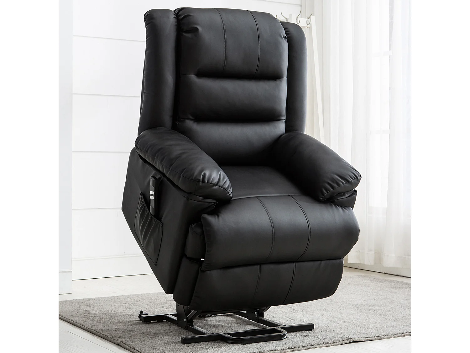 Loxley Dual Motor Electric Rise Recliner Bonded Leather Lift Chair