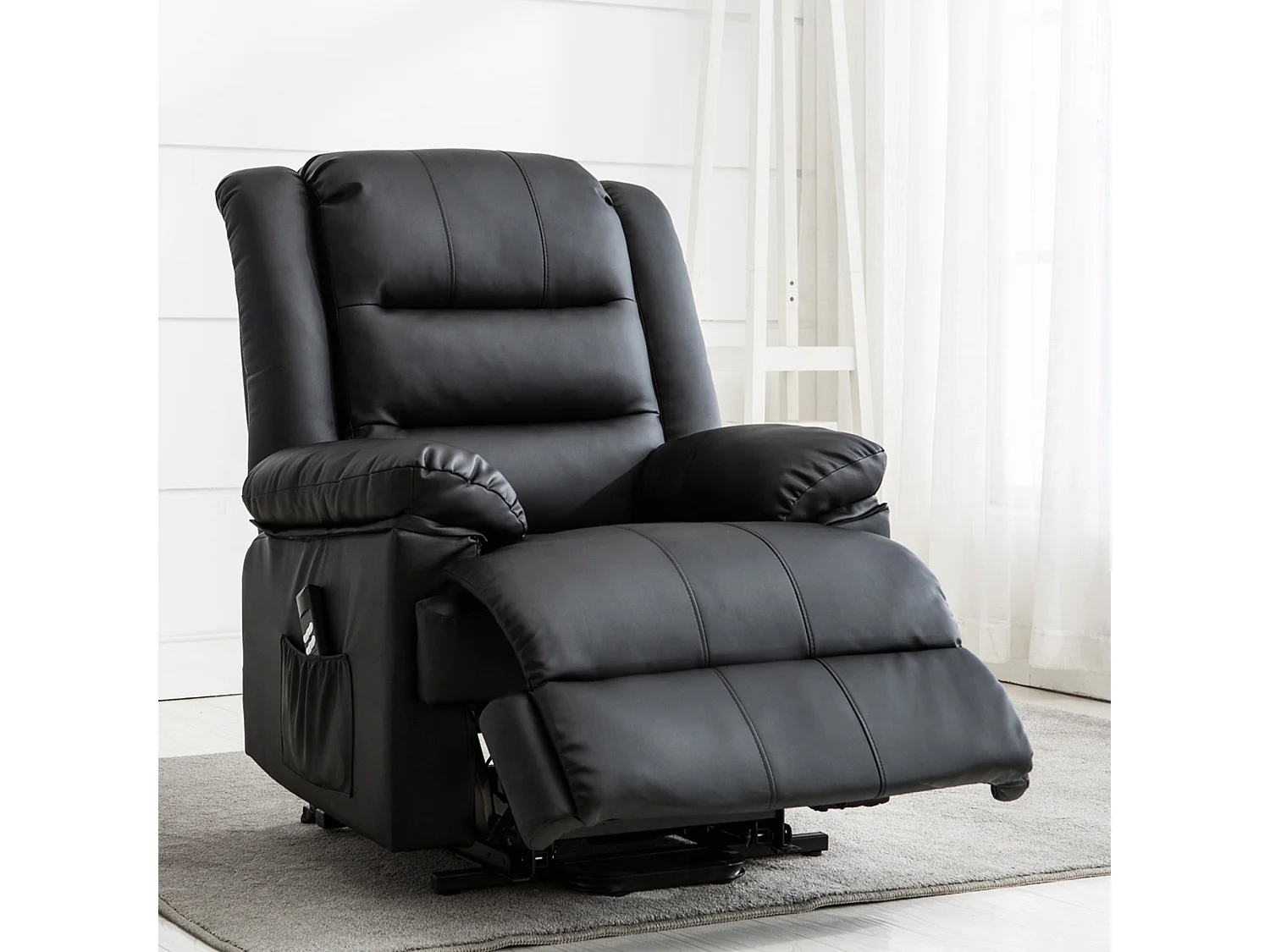 Loxley Dual Motor Electric Rise Recliner Bonded Leather Lift Chair