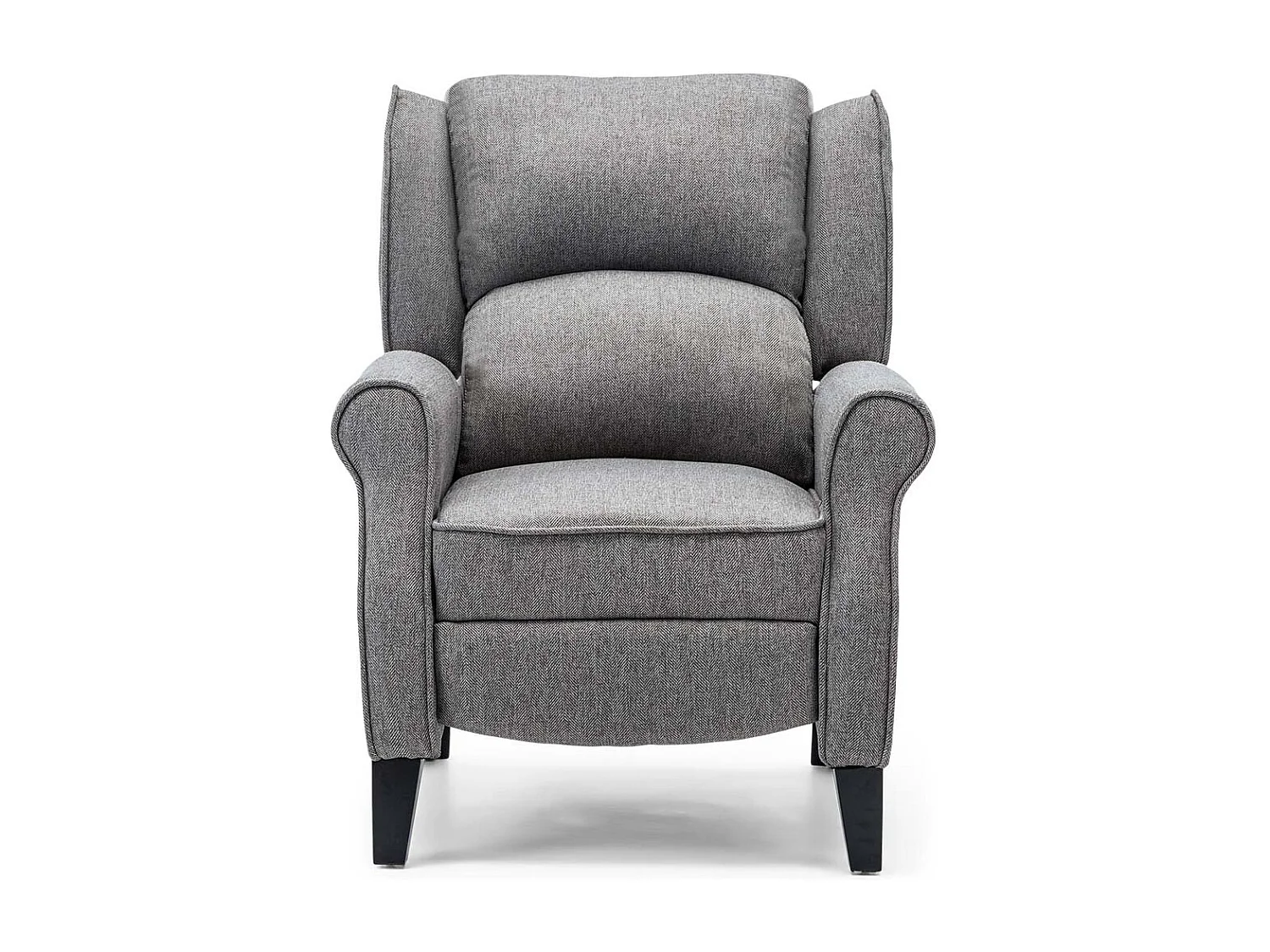 Eaton Wing Back Fireside Herringbone Fabric Pushback Recliner Chair