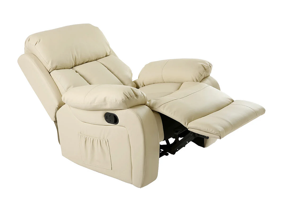 Chester Bonded Leather Manual Recliner Chair with Heat And Massage