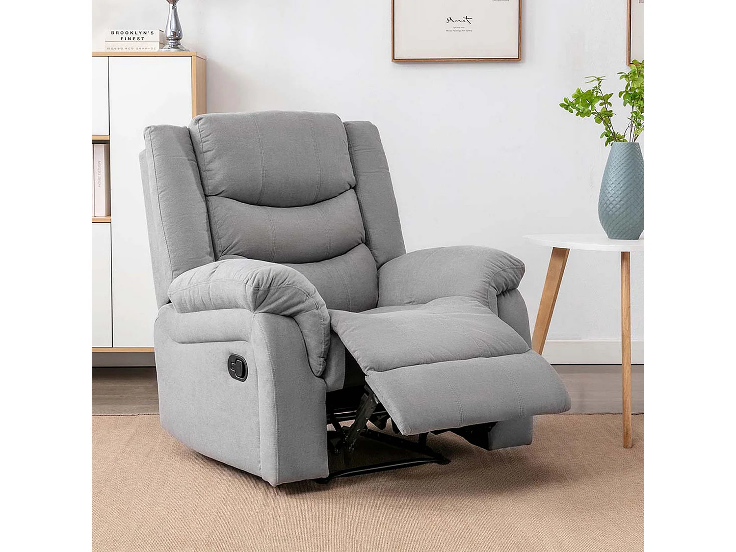 Seattle Manual Fabric Recliner Lounge Chair