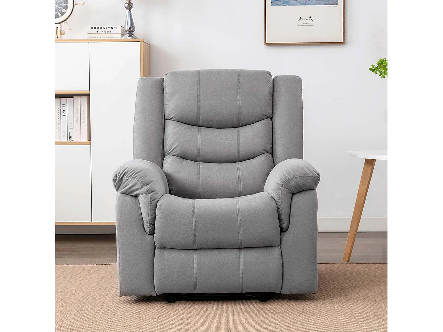 Seattle Manual Fabric Recliner Lounge Chair