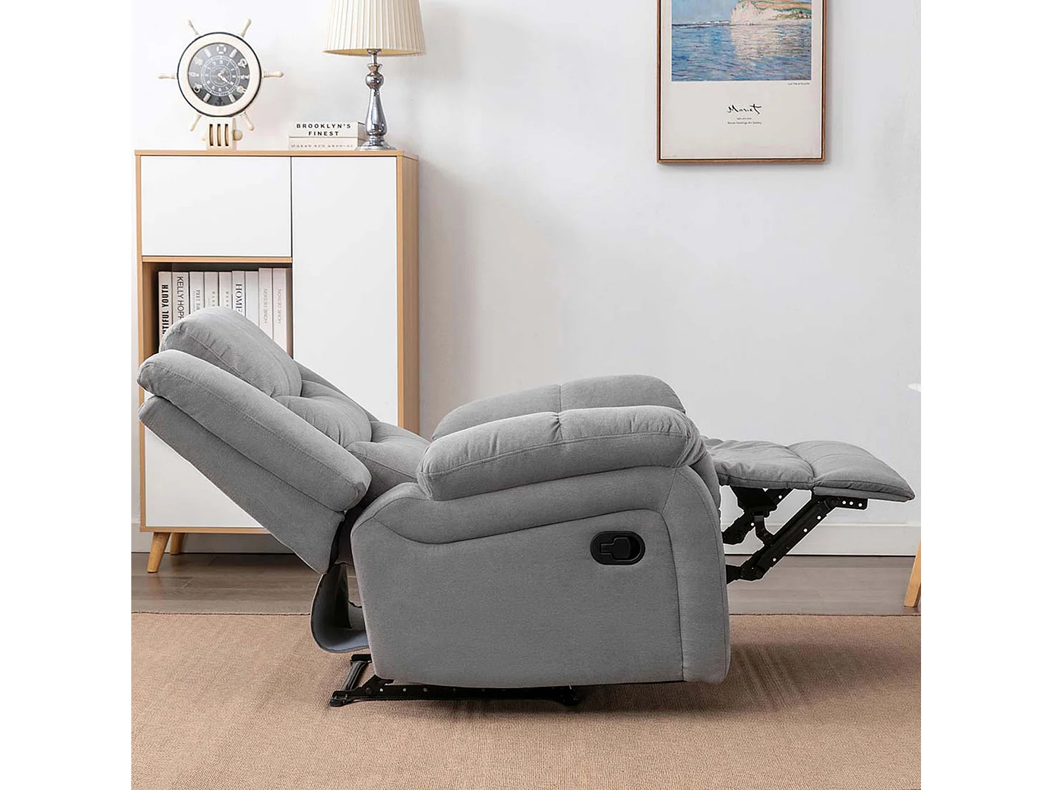 Seattle Manual Fabric Recliner Lounge Chair