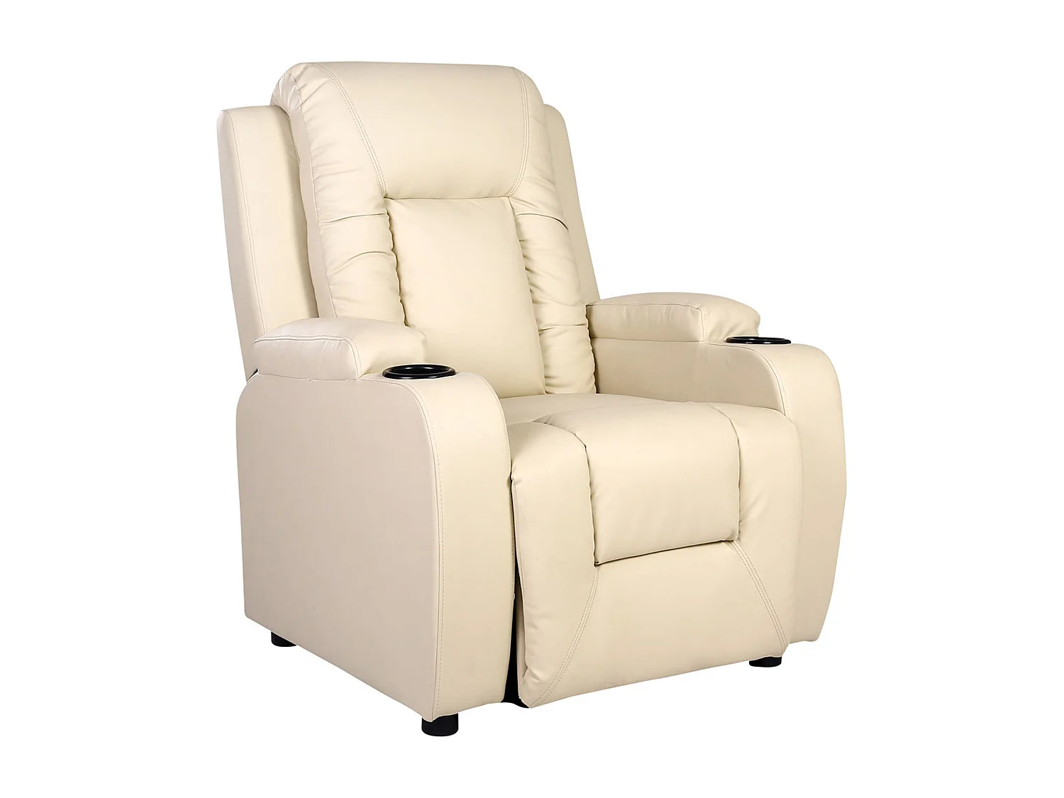 Oscar Pushback Recliner Bonded Leather w Cupholders Chair