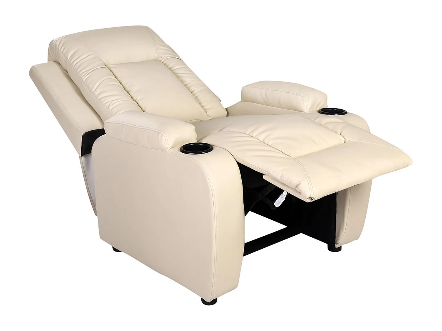 Oscar Pushback Recliner Bonded Leather w Cupholders Chair