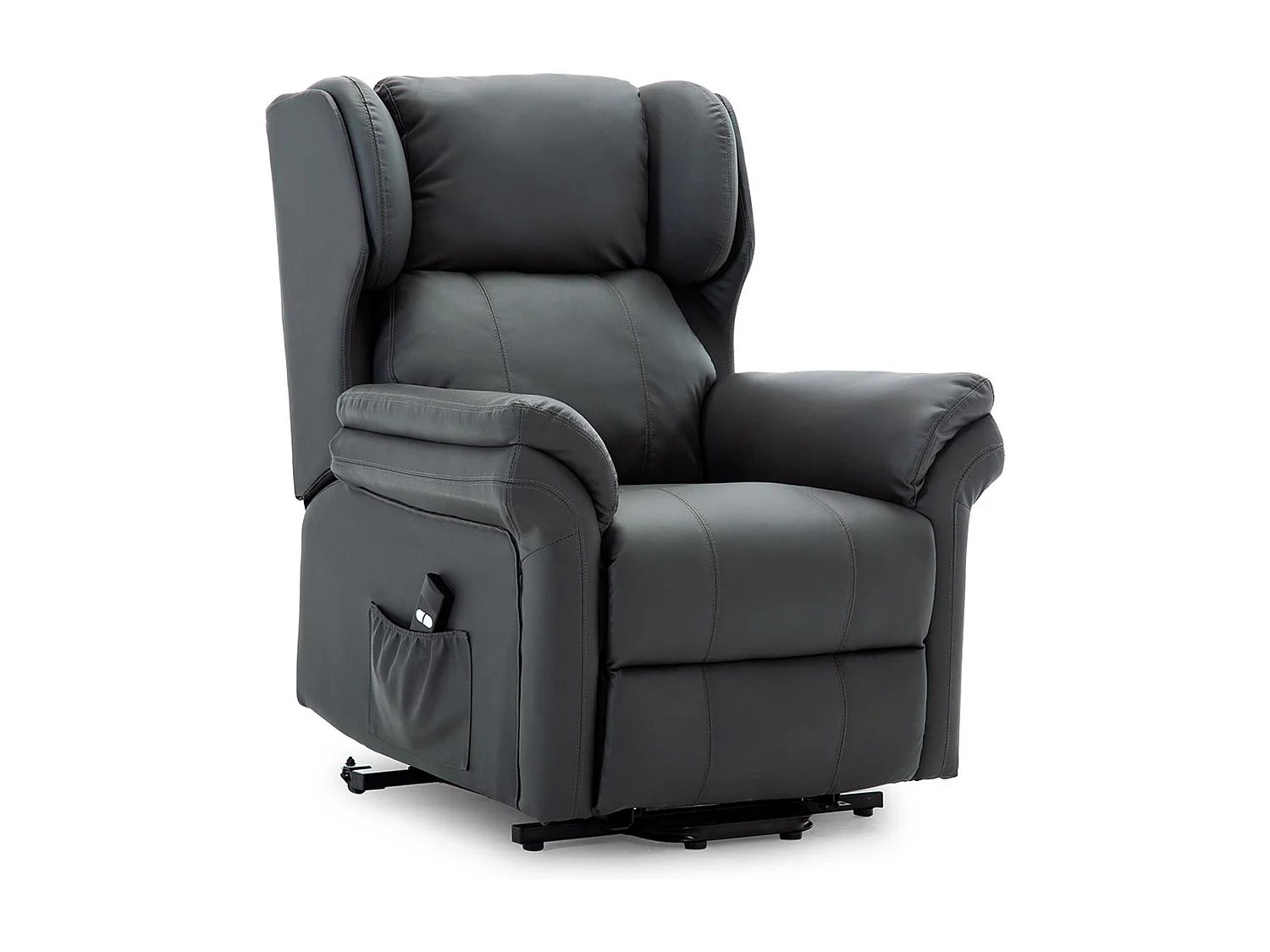 Oakford Single Motor Rise Recliner Bonded Leather Wingback Chair