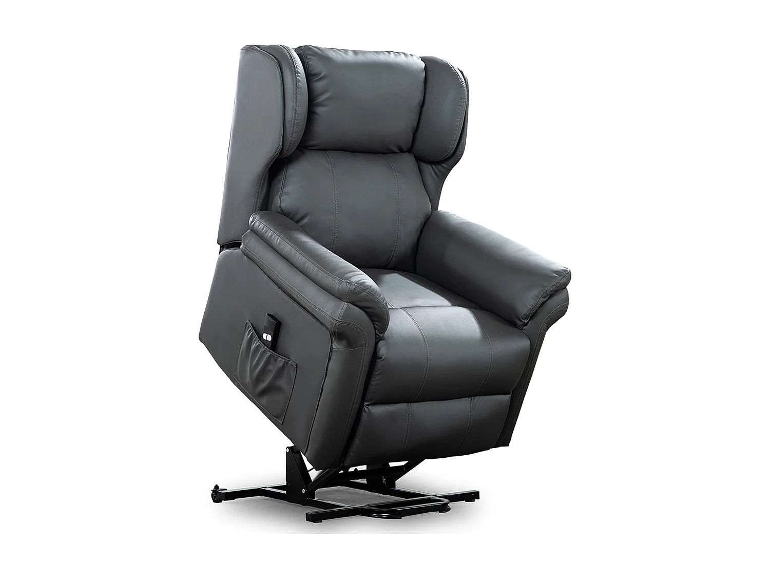 Oakford Single Motor Rise Recliner Bonded Leather Wingback Chair