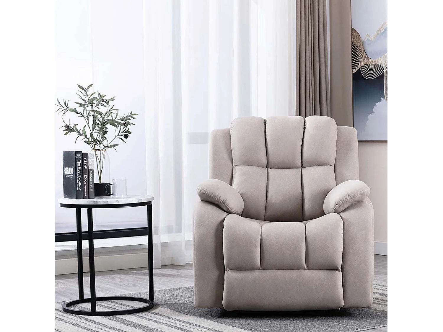 Brookline Electric Technology Fabric Auto Recliner USB Lounge Chair