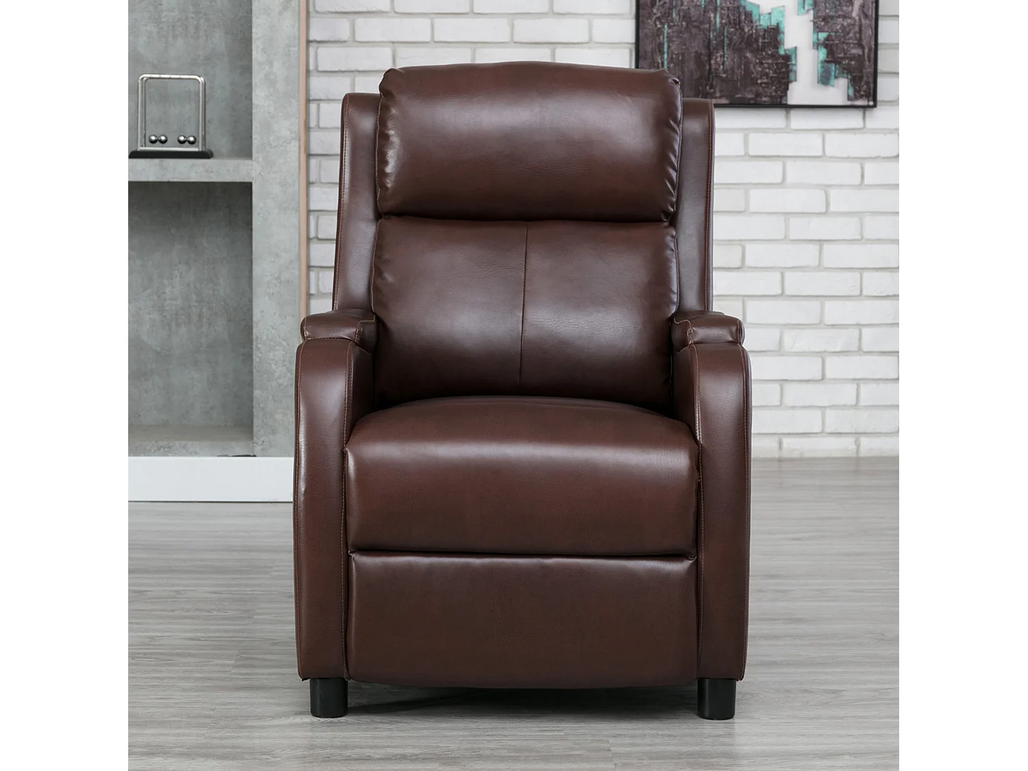 Churwell Bonded Leather Pushback Recliner Armchair Sofa Cinema Chair