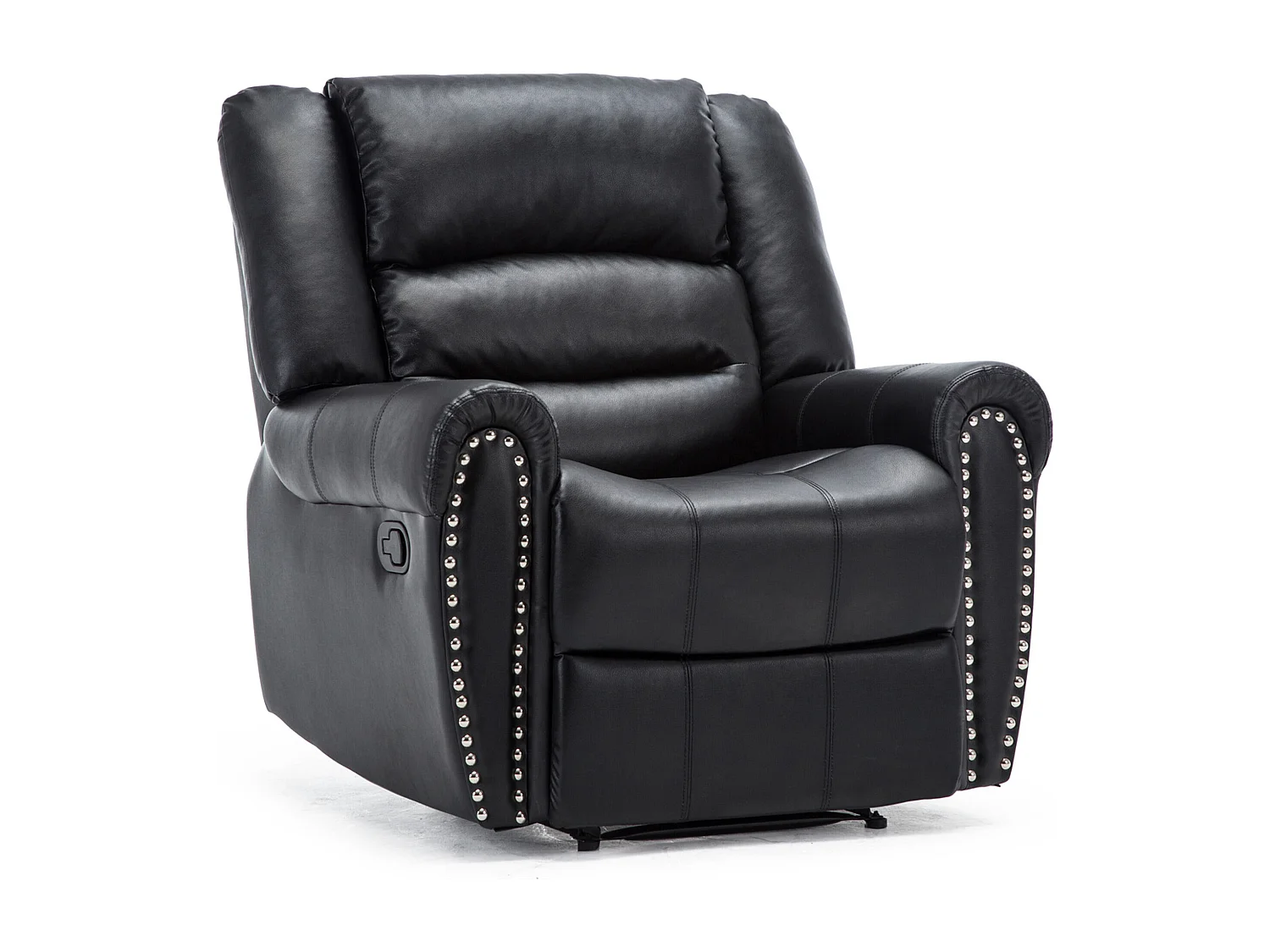 Denver Bonded Leather Manual Recliner Stud Sofa Home Lounge Chair