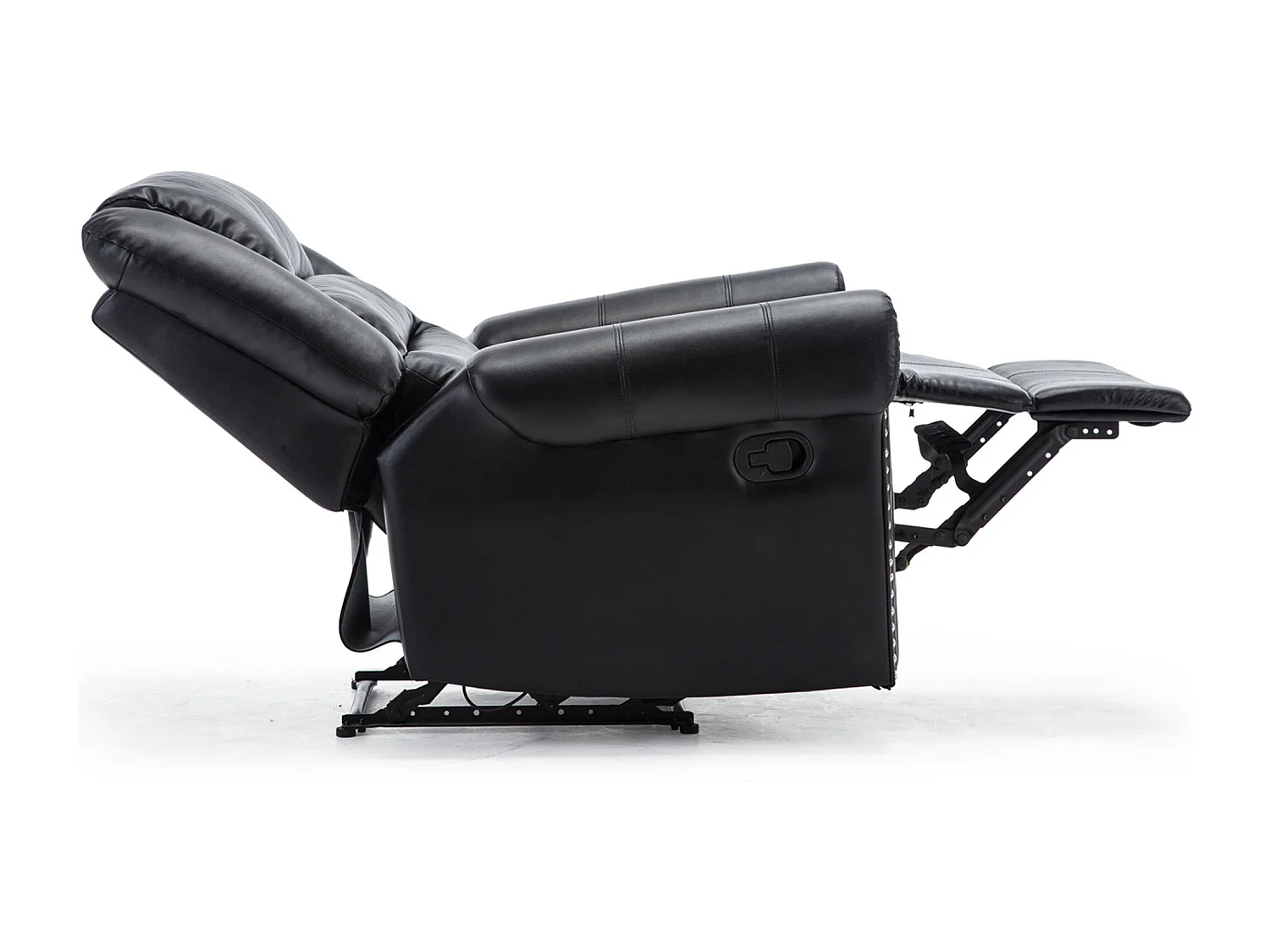 Denver Bonded Leather Manual Recliner Stud Sofa Home Lounge Chair