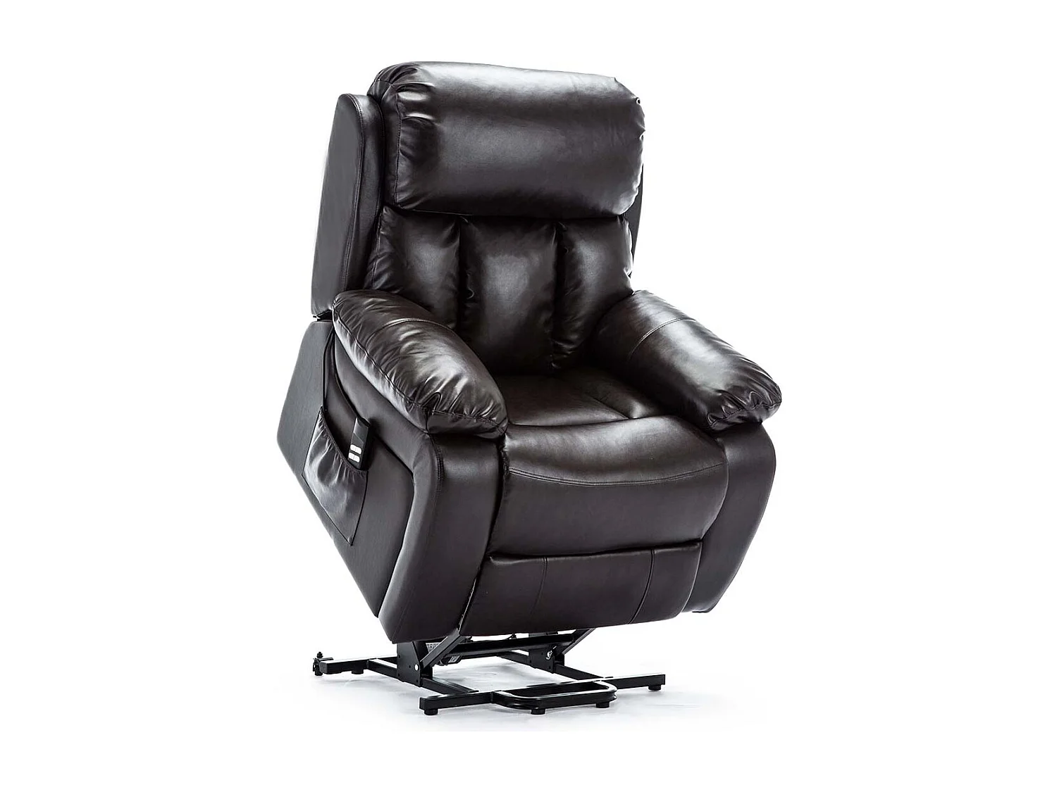 Chester Dual Motor Rise Recliner Heat and Massage Bonded Leather Chair