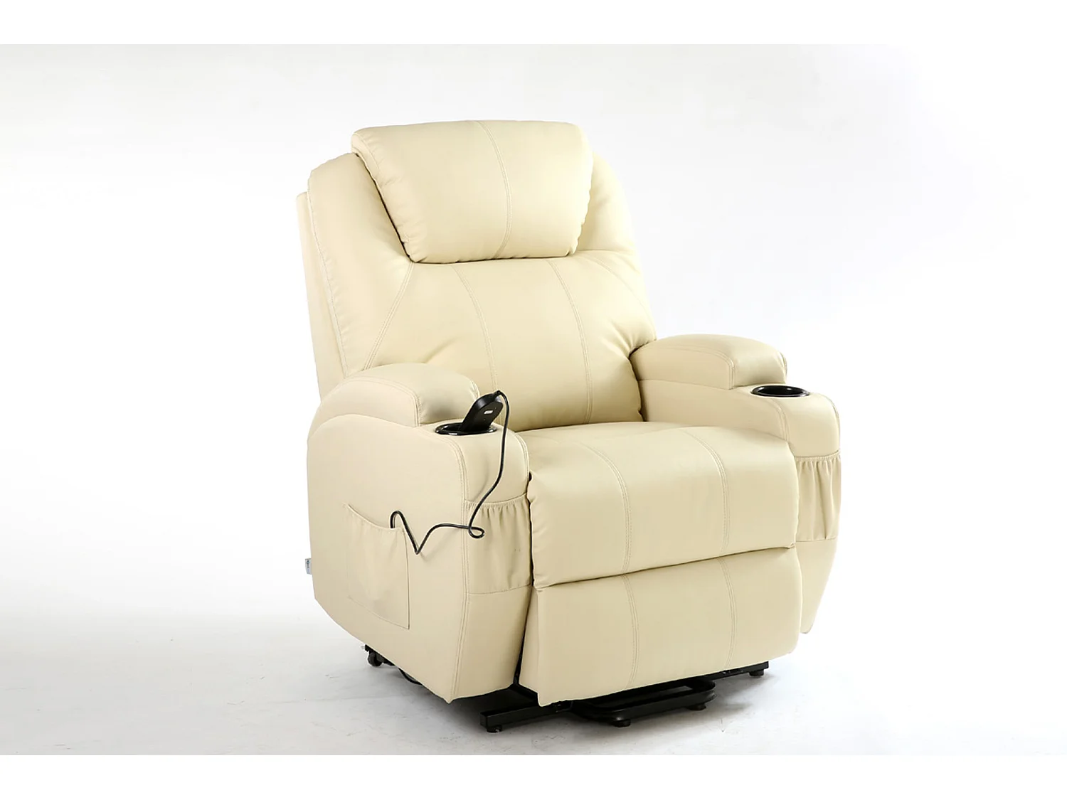 Cinemo Single Motor Rise Recliner Bonded Leather Heat & Massage Chair