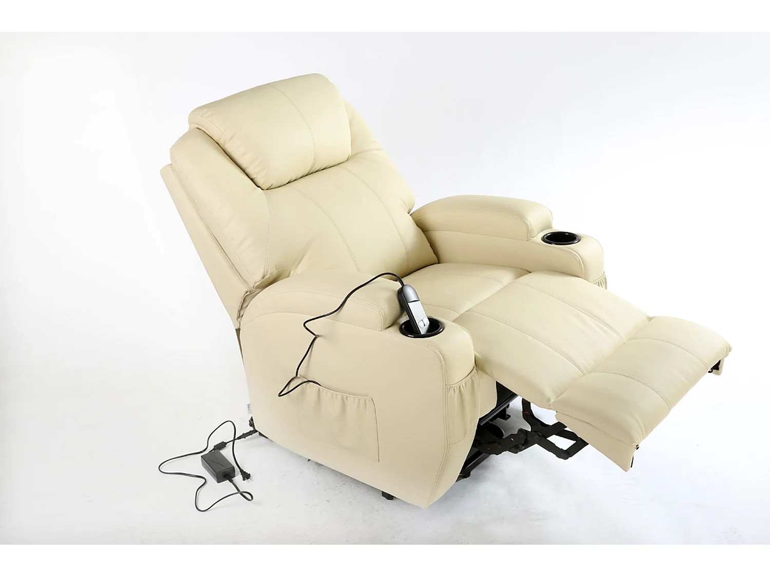 Cinemo Single Motor Rise Recliner Bonded Leather Heat & Massage Chair