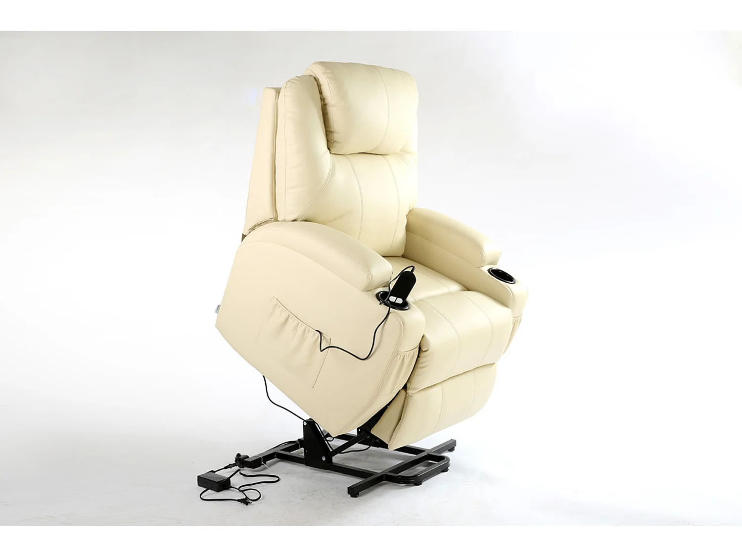 Cinemo Single Motor Rise Recliner Bonded Leather Heat & Massage Chair