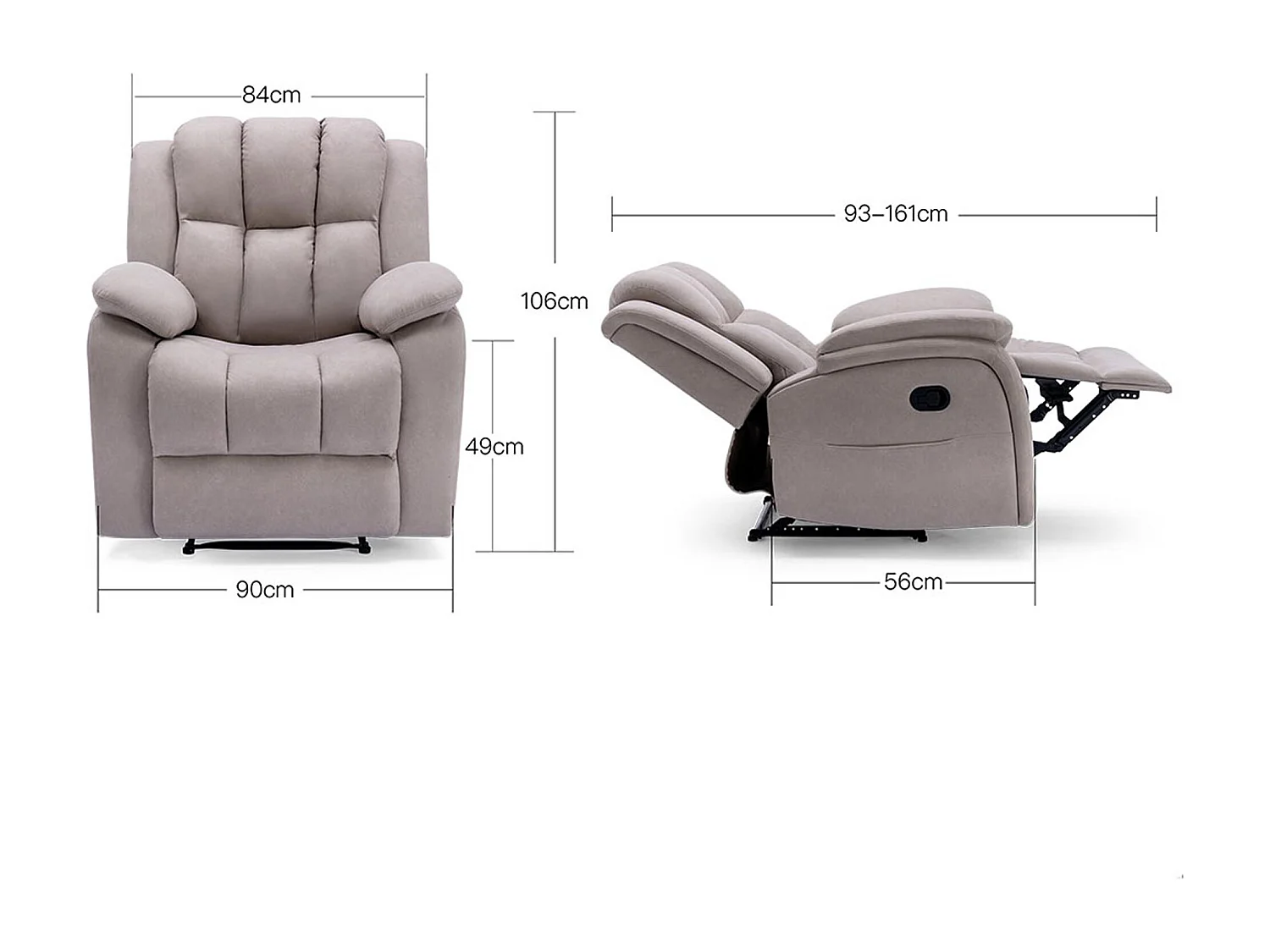 Brookline Manual Technology Fabric Recliner Gaming Lounge Sofa Chair
