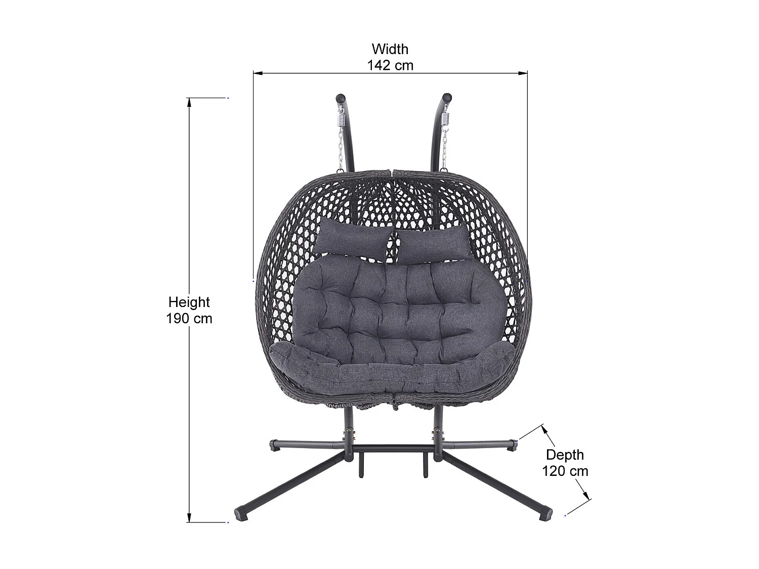 Sicily Double Hanging Rattan Egg Chair
