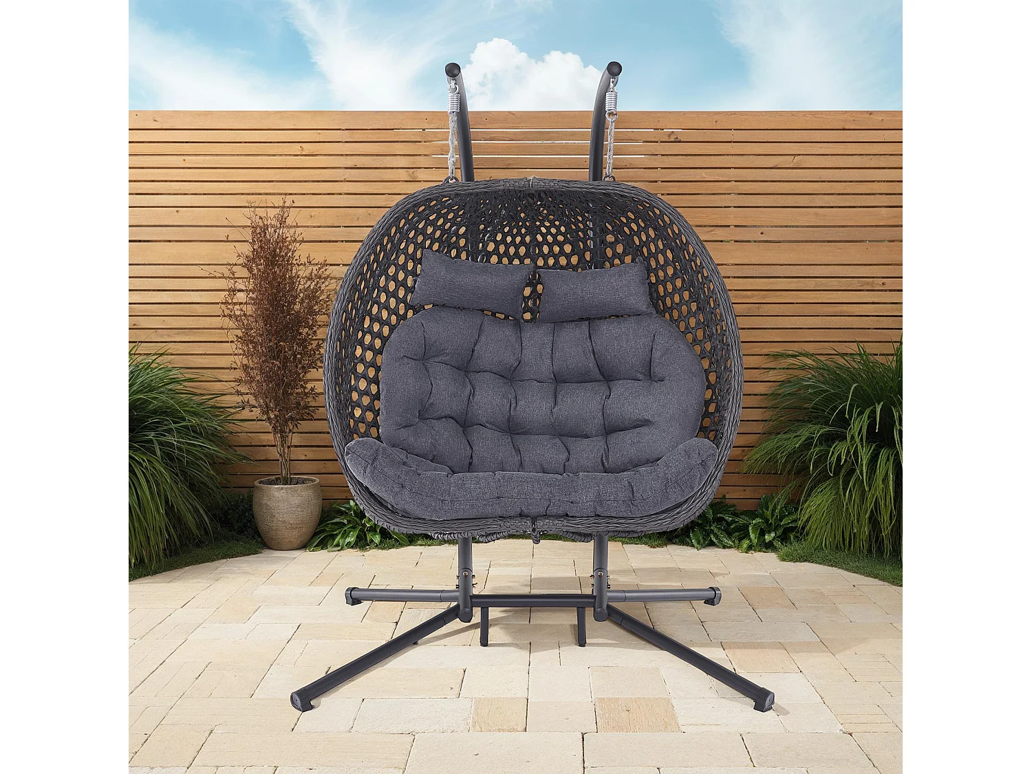 Sicily Double Hanging Rattan Egg Chair