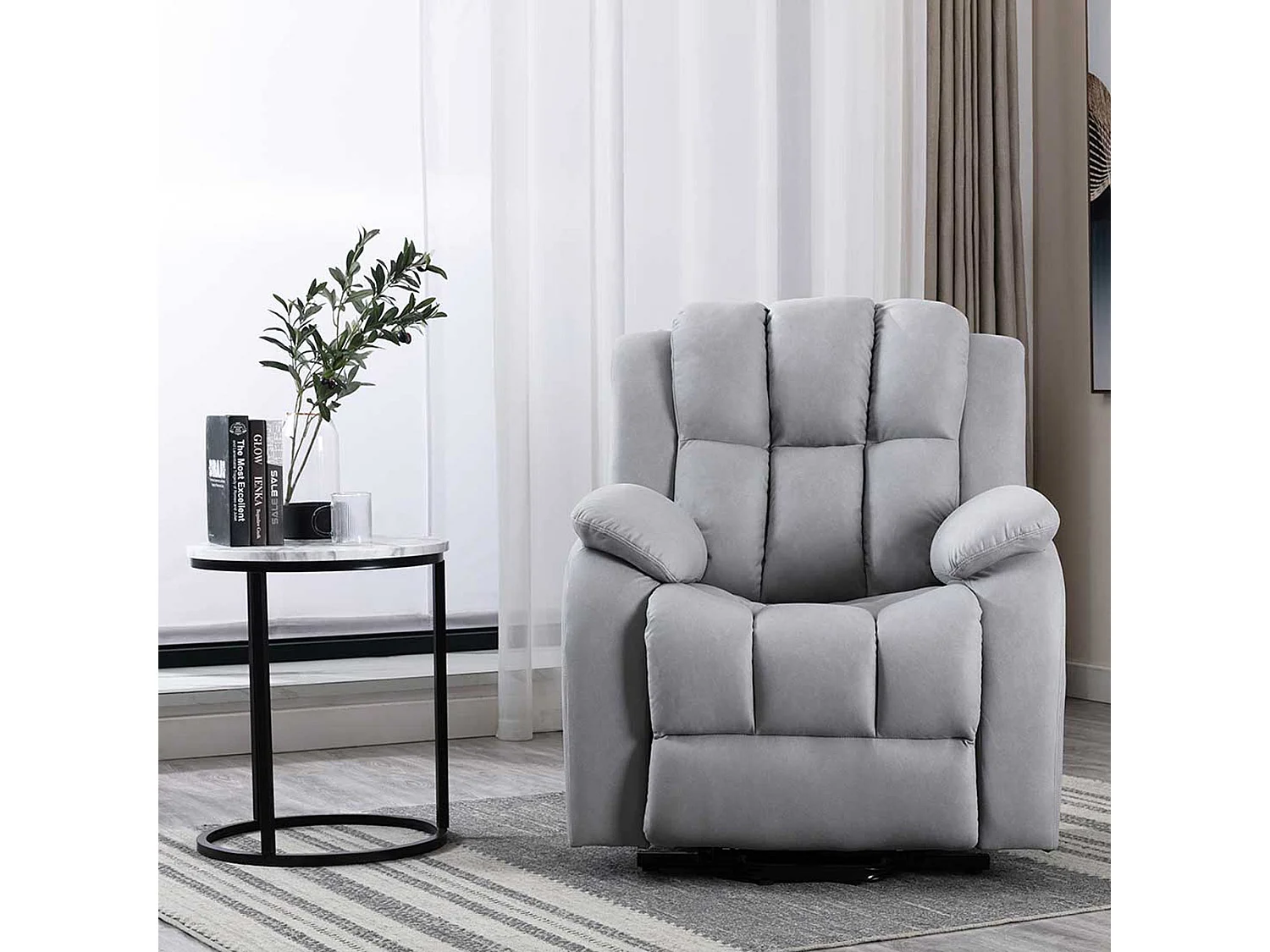 Brookline Electric Technology Fabric Single Motor Rise Recliner Chair