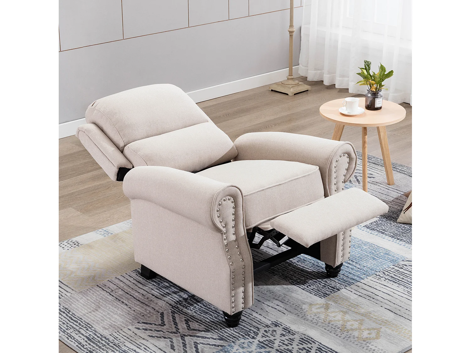 Duxford Fabric Pushback Recliner Armchair Sofa Occasional Chair