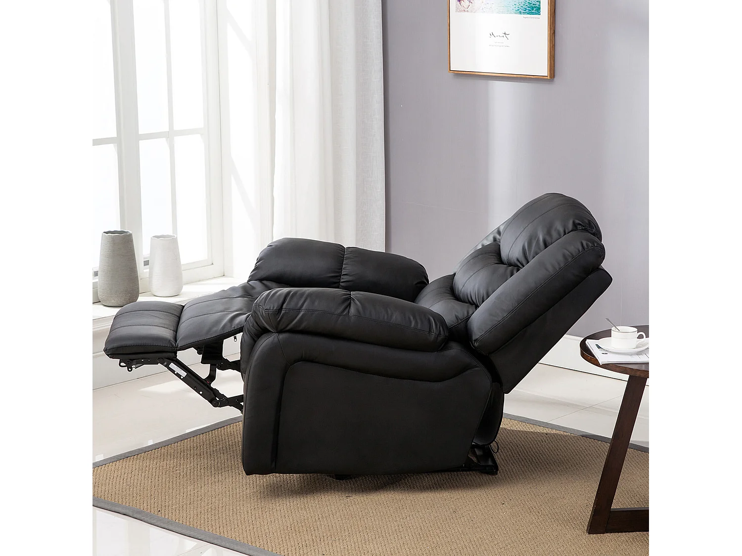 Seattle Electric Automatic Recliner Home Lounge Bonded Leather Chair