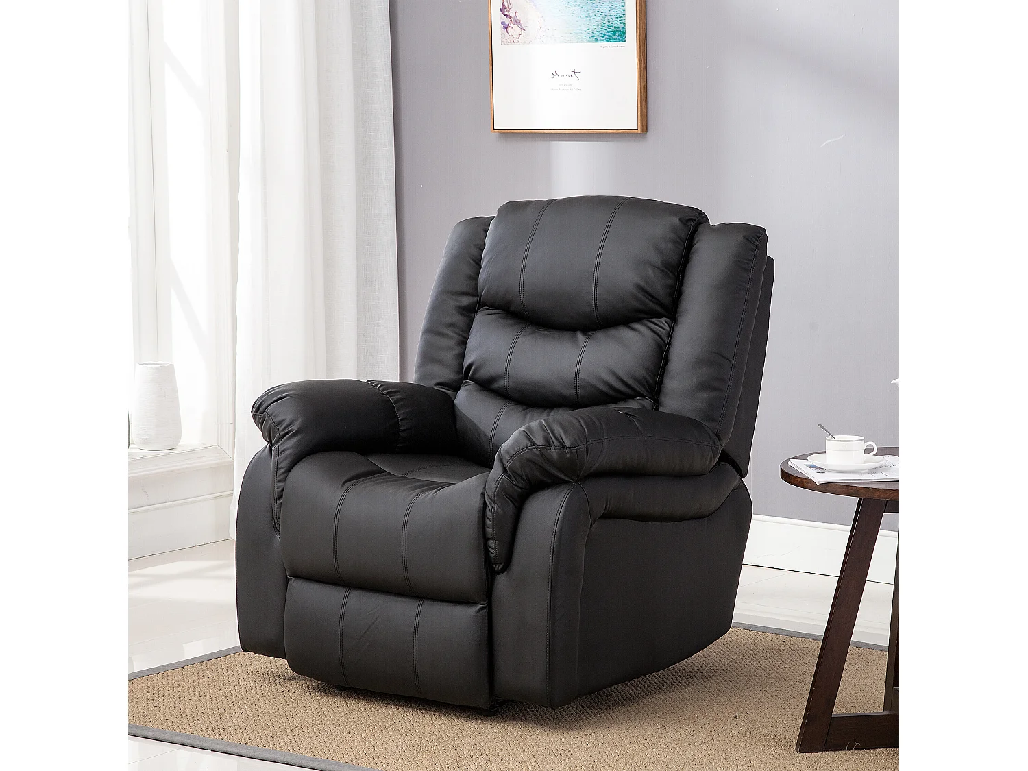 Seattle Electric Automatic Recliner Home Lounge Bonded Leather Chair