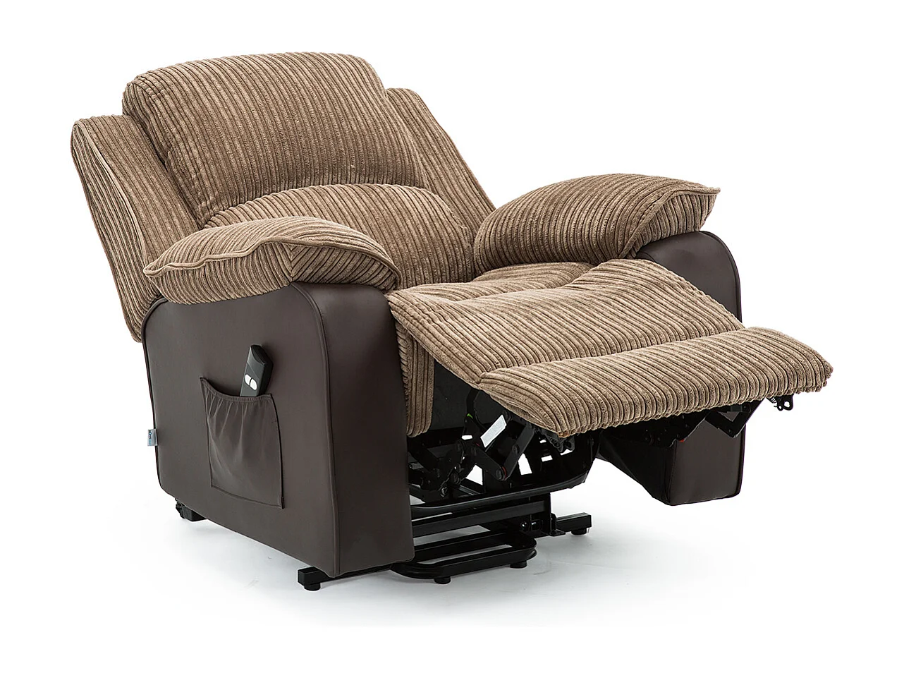 Postana Single Motor Electric Rise Recliner Jumbo Cord Fabric Chair
