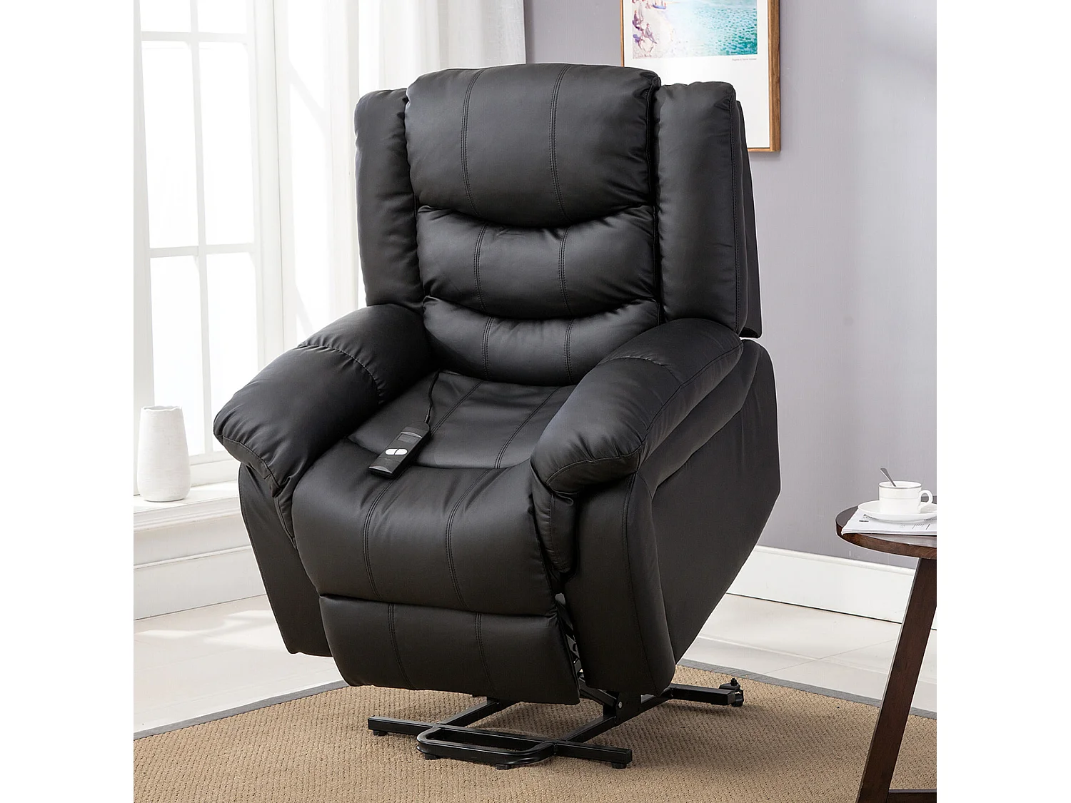 Seattle Electric Single Motor Rise Recliner Bonded Leather Chair