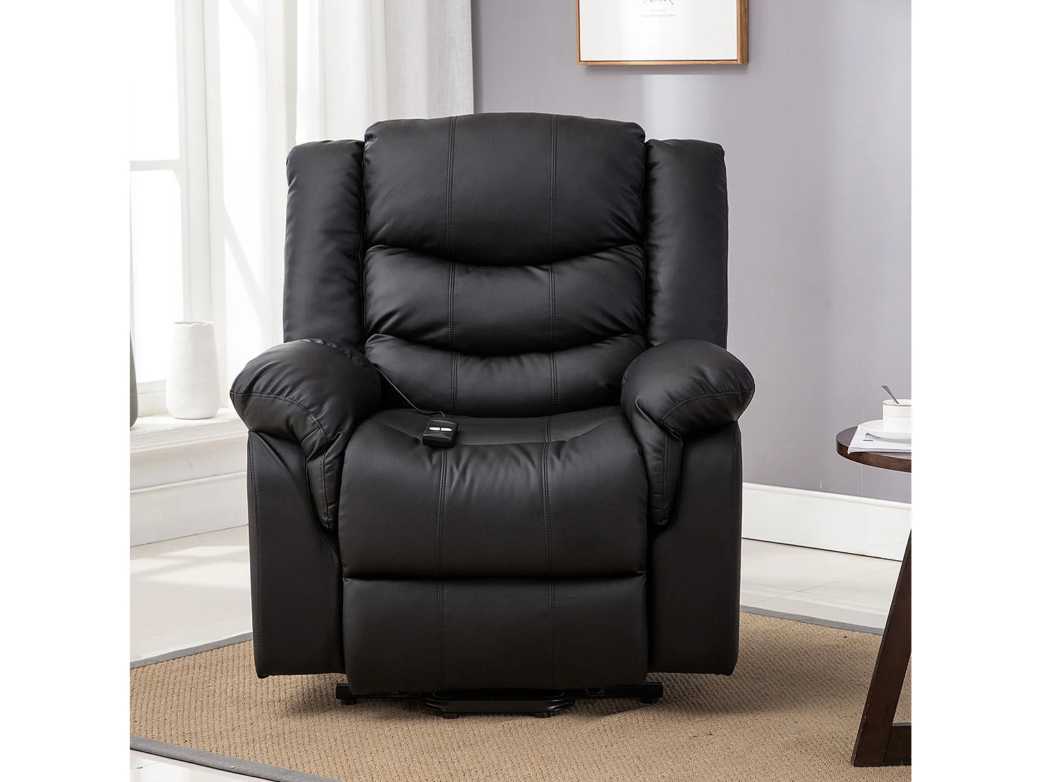 Seattle Electric Single Motor Rise Recliner Bonded Leather Chair