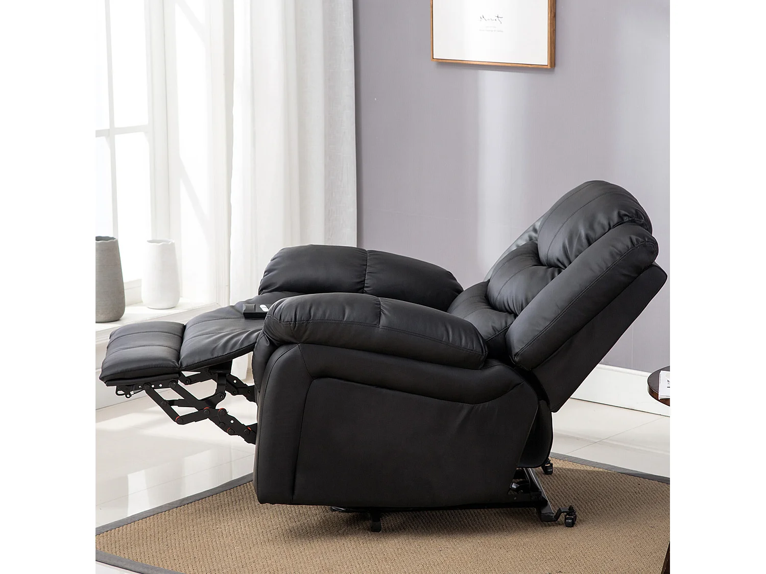 Seattle Electric Single Motor Rise Recliner Bonded Leather Chair