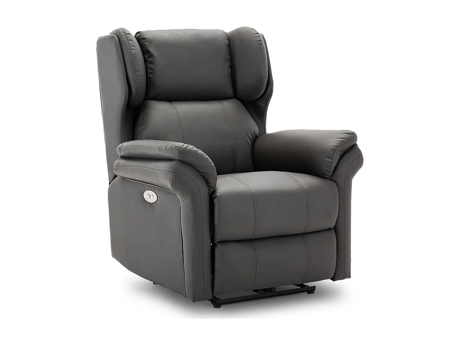 Electric Recliner Chair Wingback Design & USB Port In Bonded Leather
