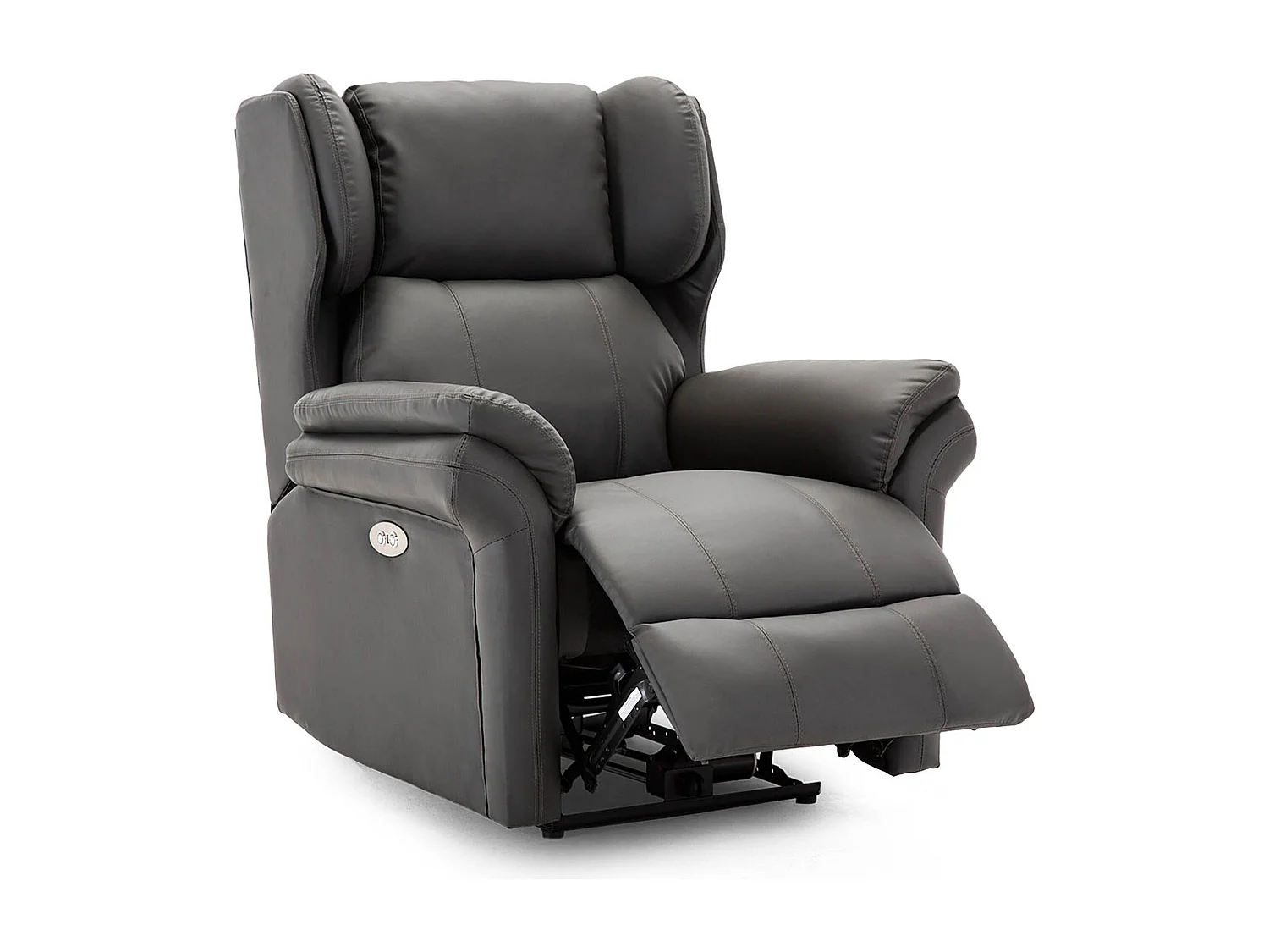 Electric Recliner Chair Wingback Design & USB Port In Bonded Leather