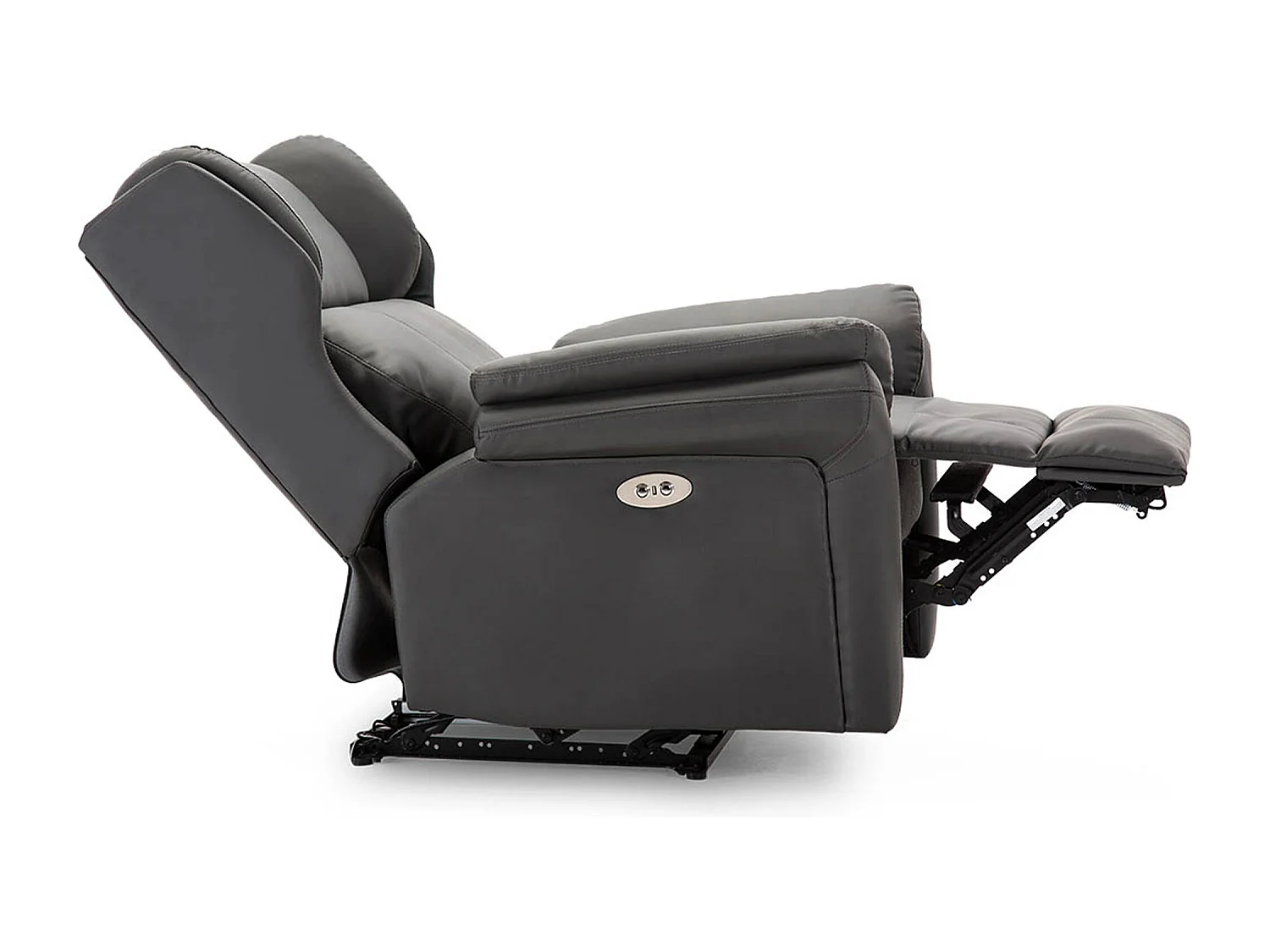 Electric Recliner Chair Wingback Design & USB Port In Bonded Leather