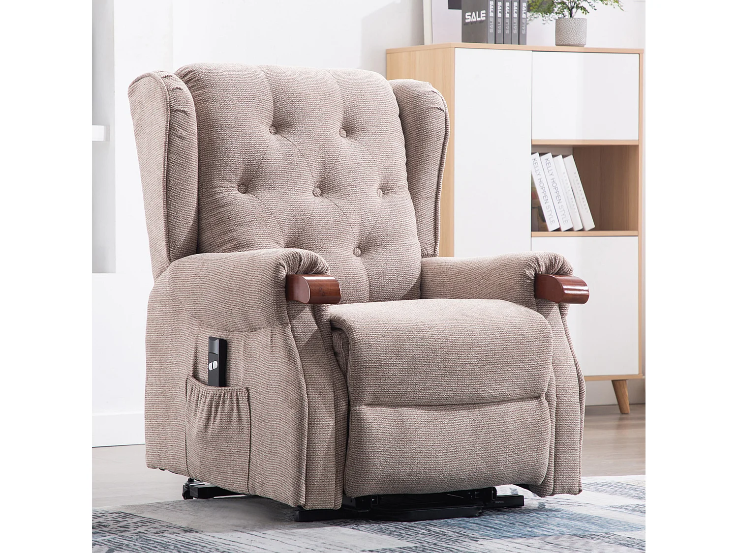 Harrogate Single Motor Electric Rise Recliner Fabric Lift Riser Chair