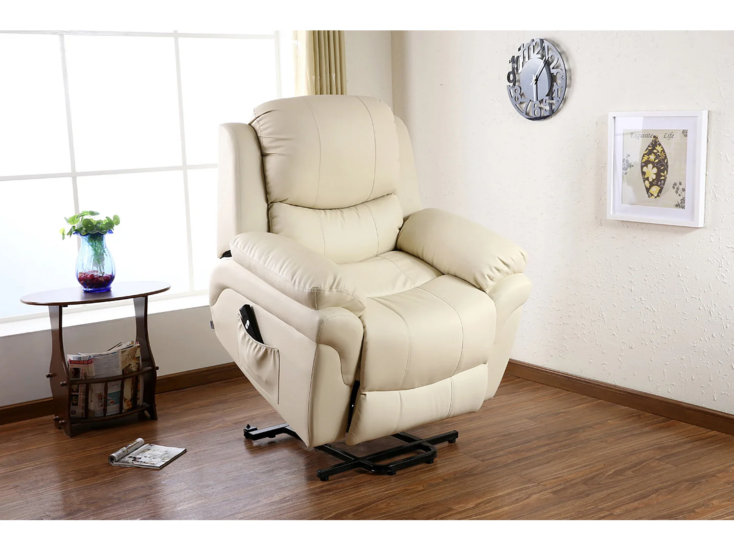 Madison Single Motor Electric Rise Recliner Bonded Leather Lift Chair