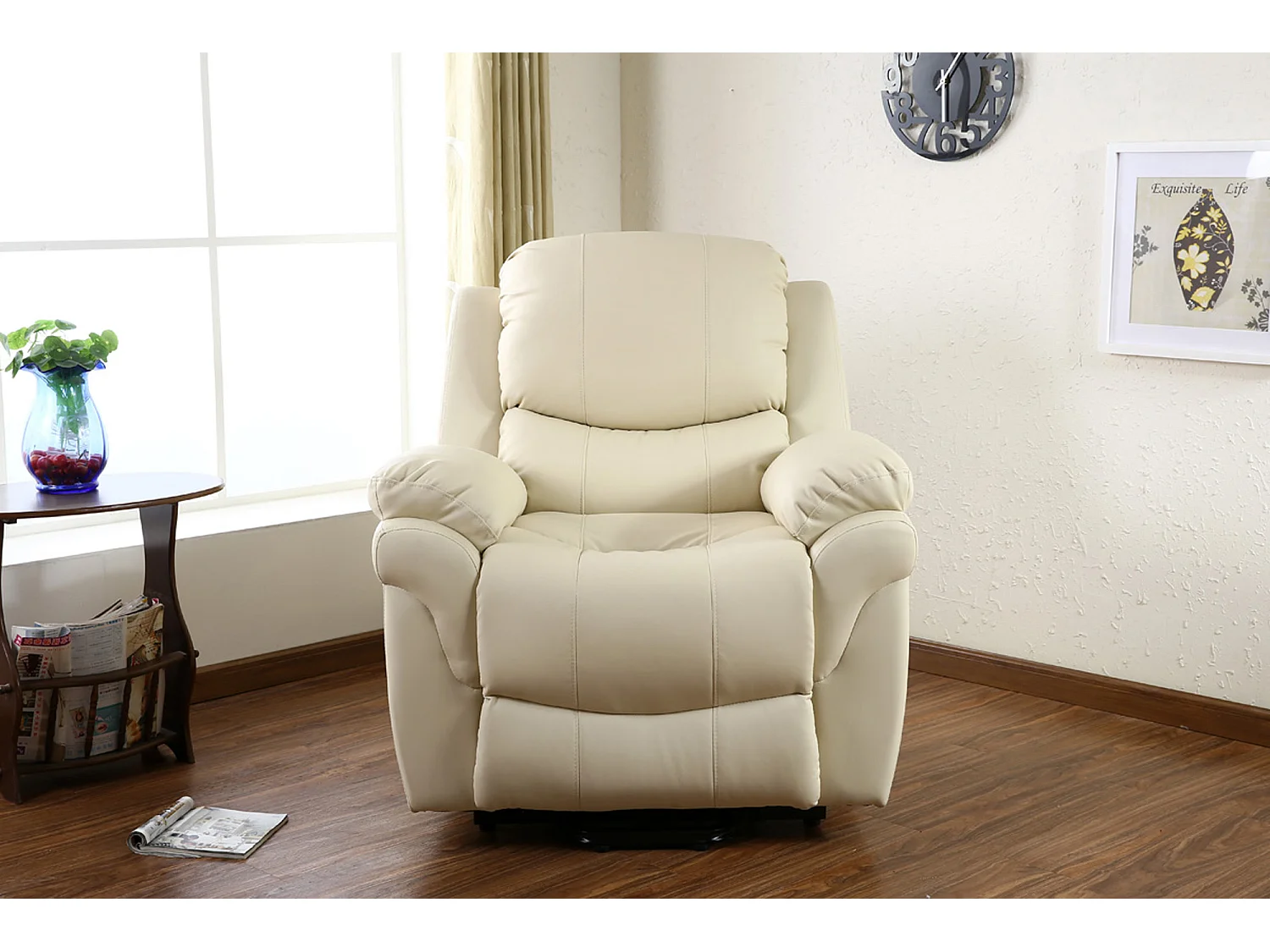 Madison Single Motor Electric Rise Recliner Bonded Leather Lift Chair