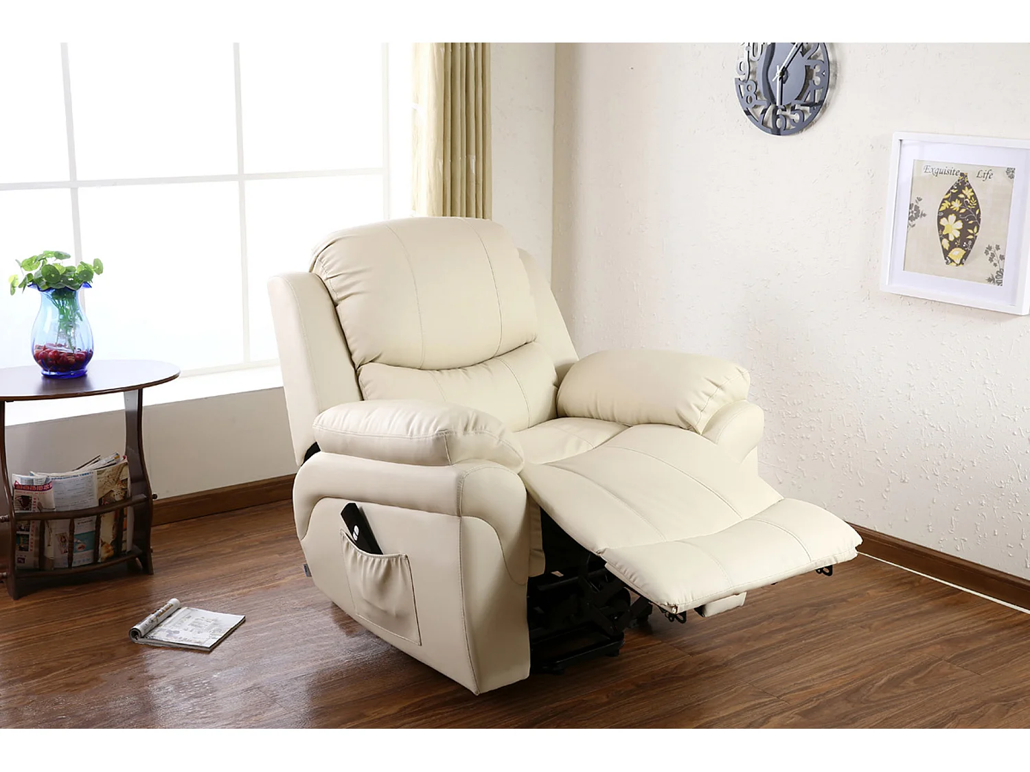 Madison Single Motor Electric Rise Recliner Bonded Leather Lift Chair