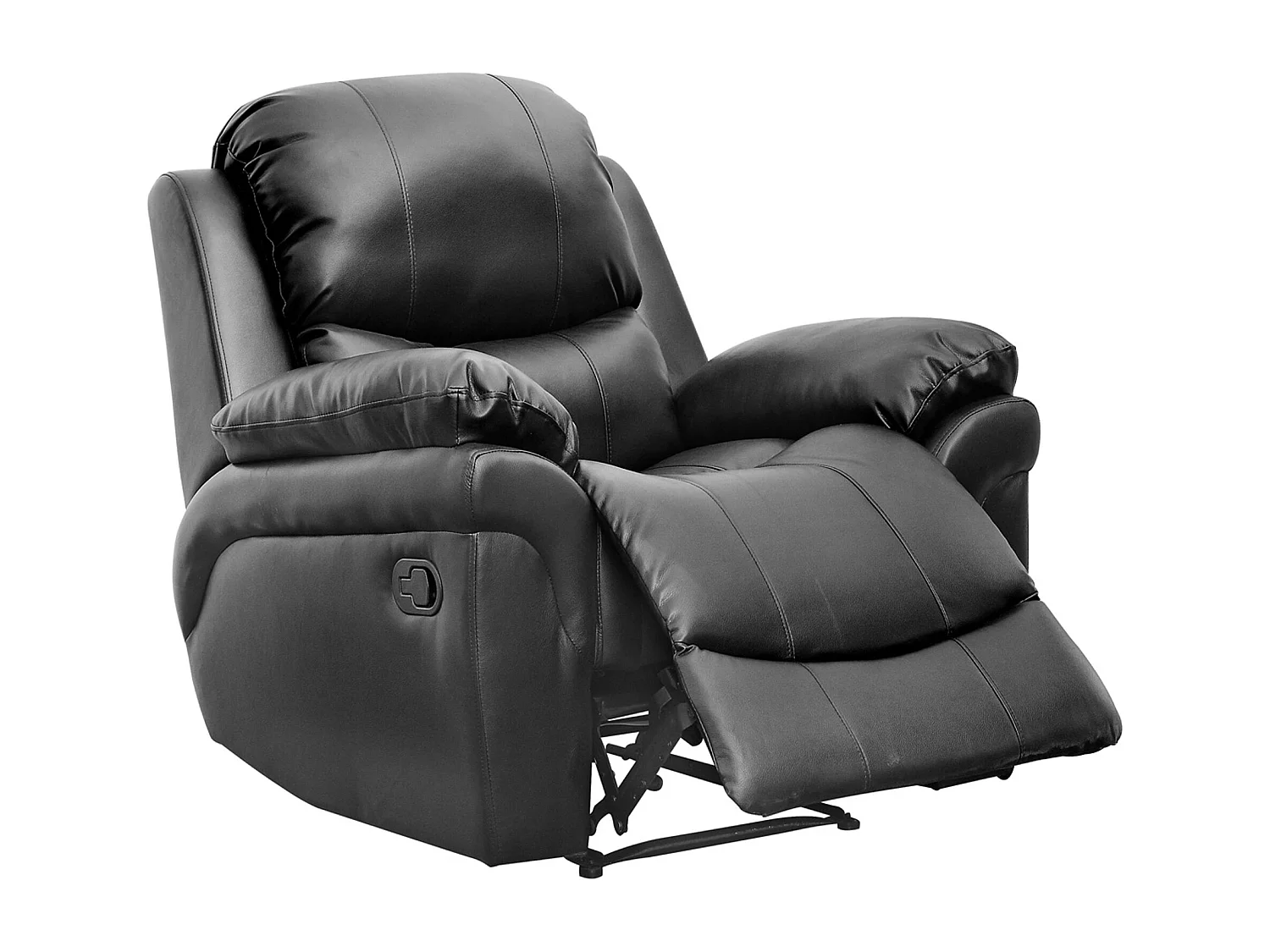 Madison Bonded Leather Manual Recliner Sofa Home Lounge Chair
