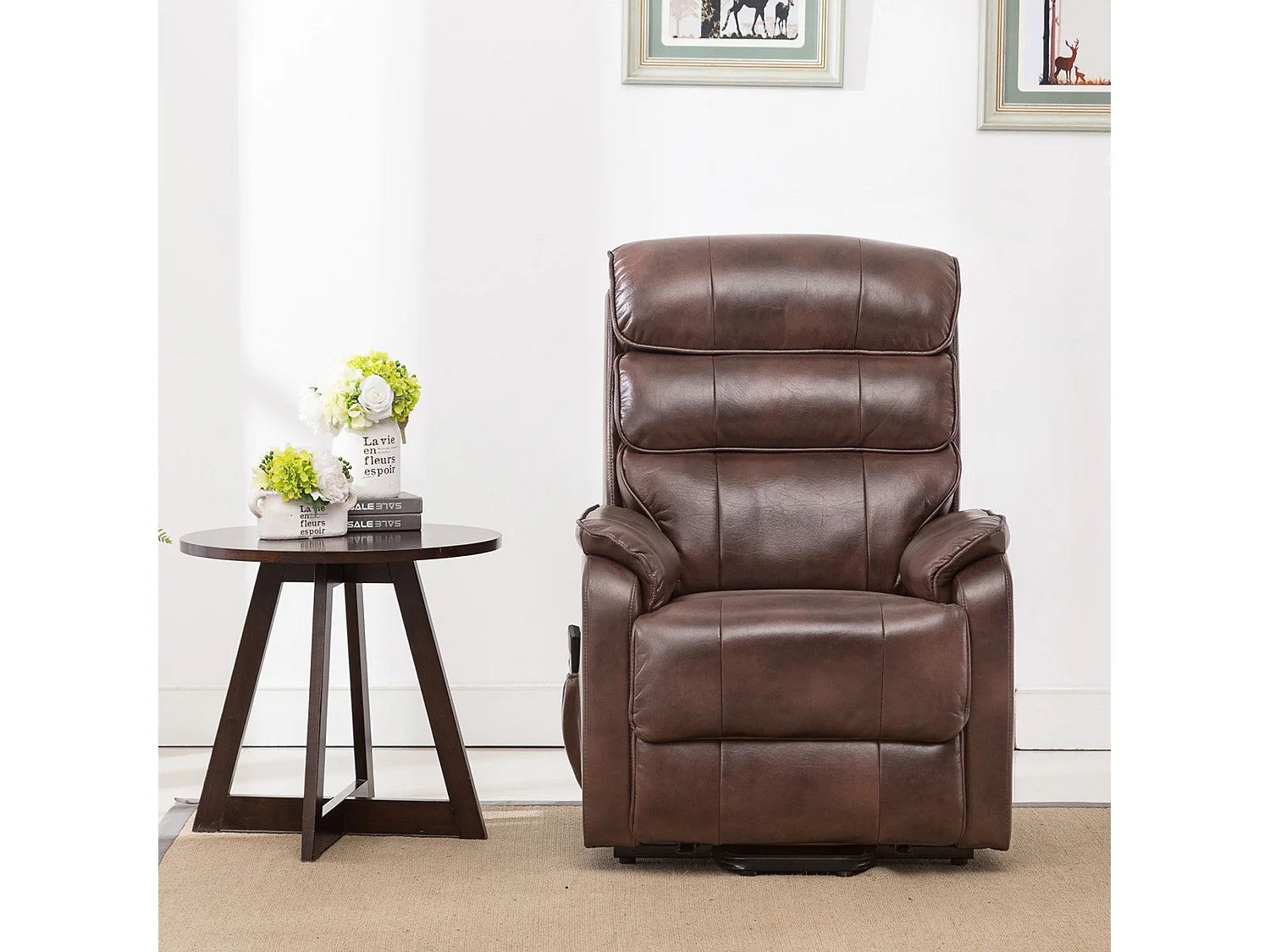 Buckingham Single Motor Electric Rise Recliner Bonded Leather Chair