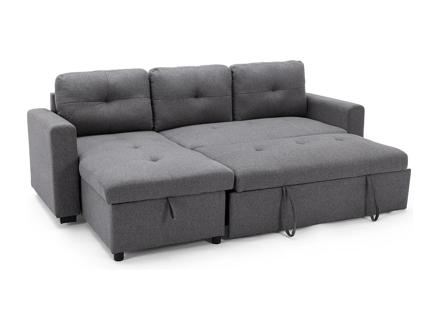 Newport Fabric Corner 3 Seater Sofa Bed w Storage Left or Right Side