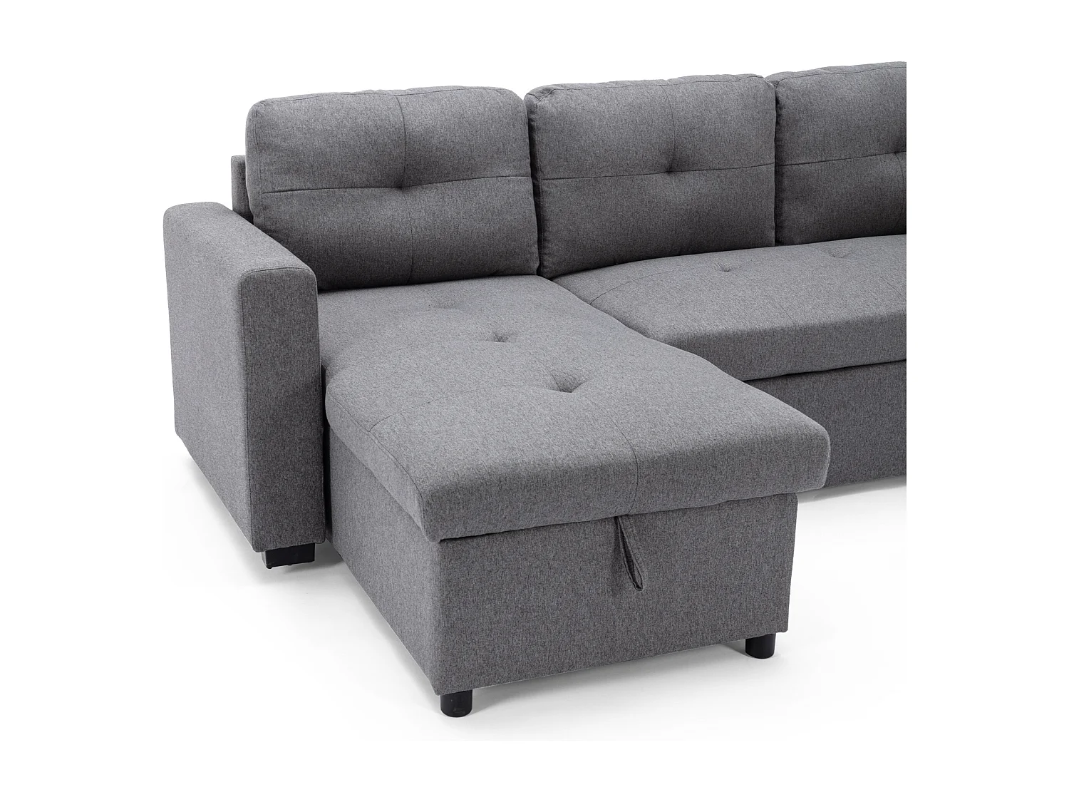 Newport Fabric Corner 3 Seater Sofa Bed w Storage Left or Right Side