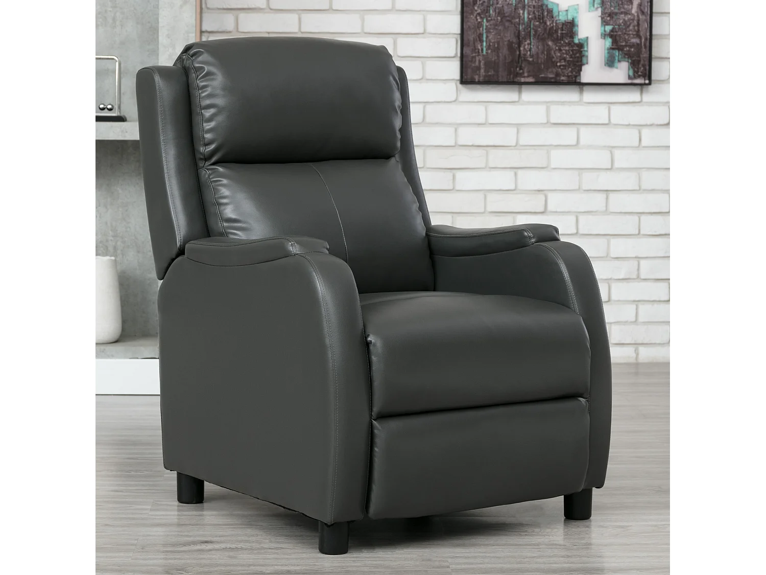Churwell Bonded Leather Pushback Recliner Armchair Sofa Cinema Chair
