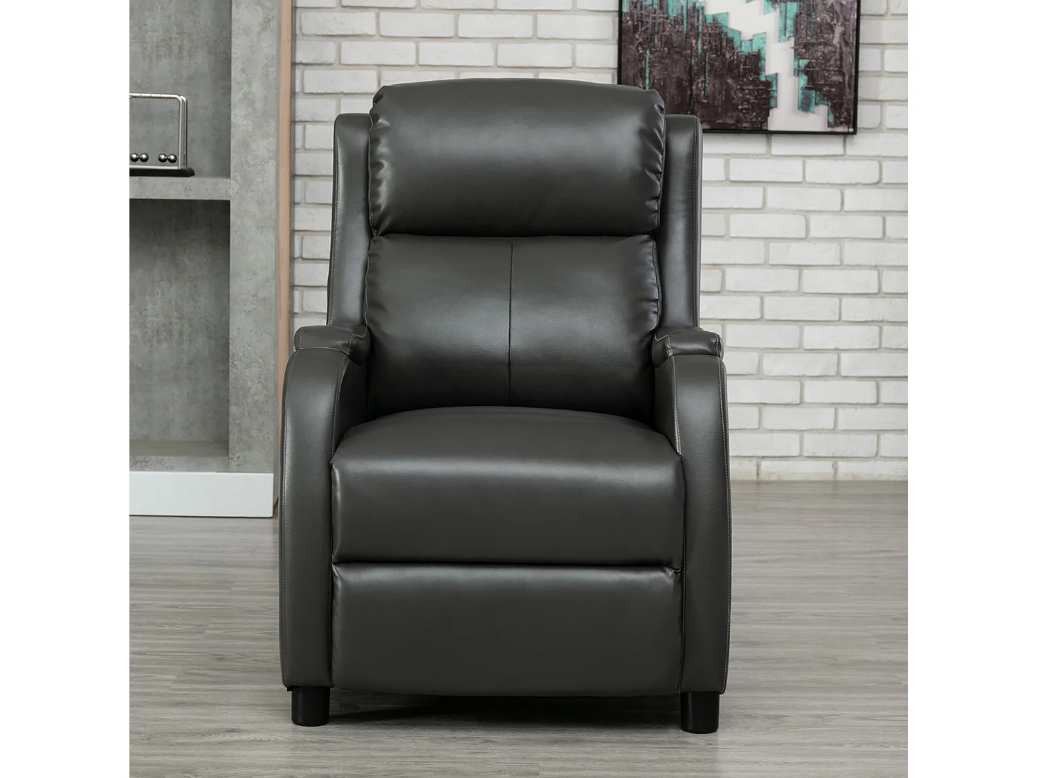 Churwell Bonded Leather Pushback Recliner Armchair Sofa Cinema Chair