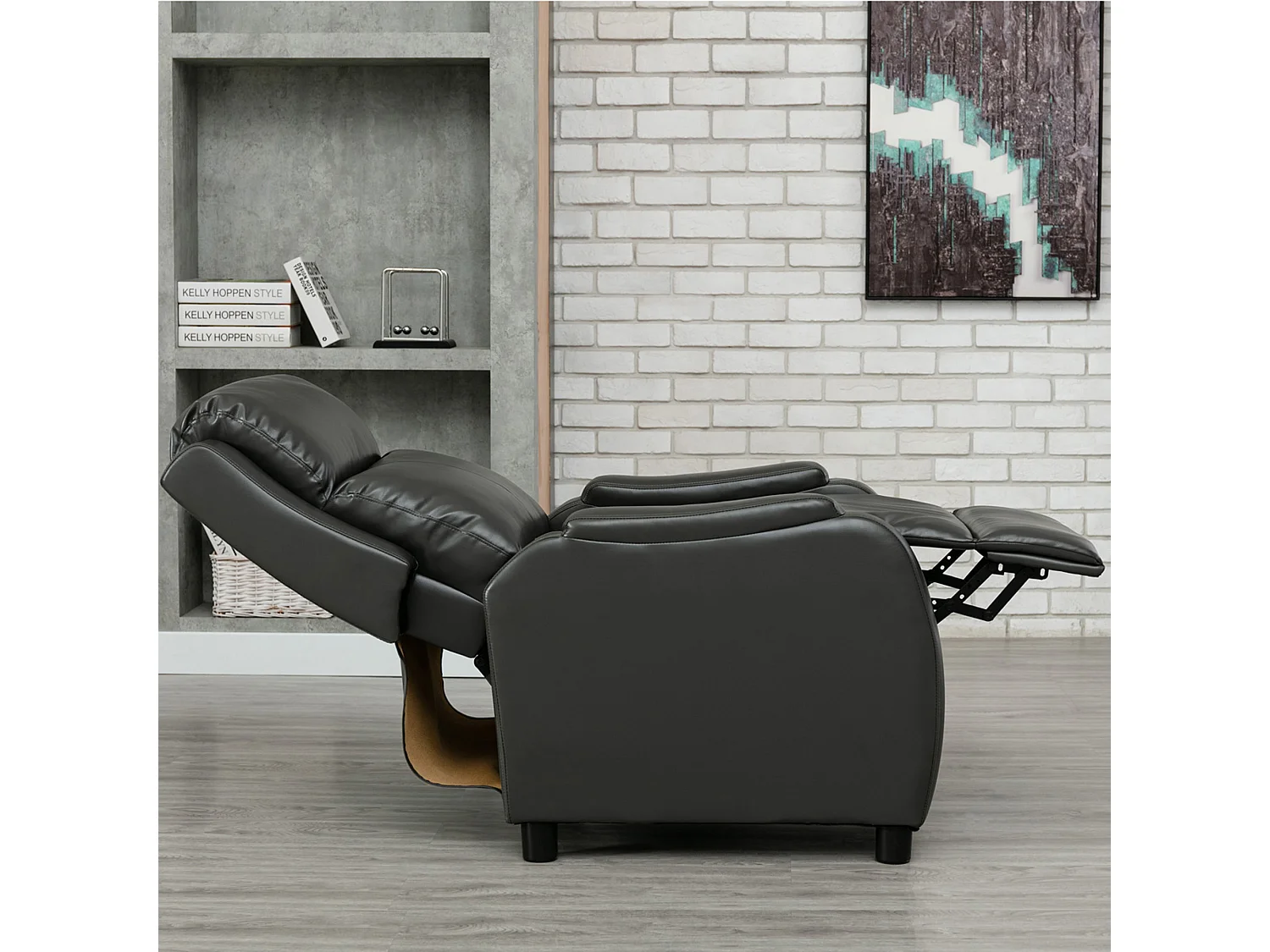 Churwell Bonded Leather Pushback Recliner Armchair Sofa Cinema Chair