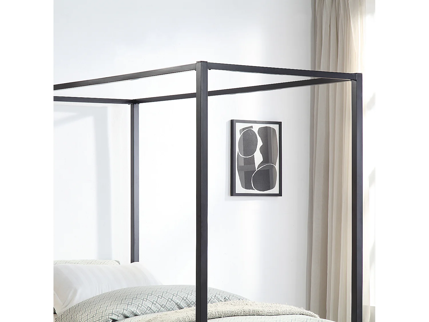 Ashwell Modern Four 4 Poster Metal Bed Frame