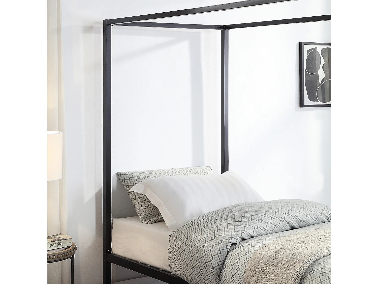 Ashwell Modern Four 4 Poster Metal Bed Frame